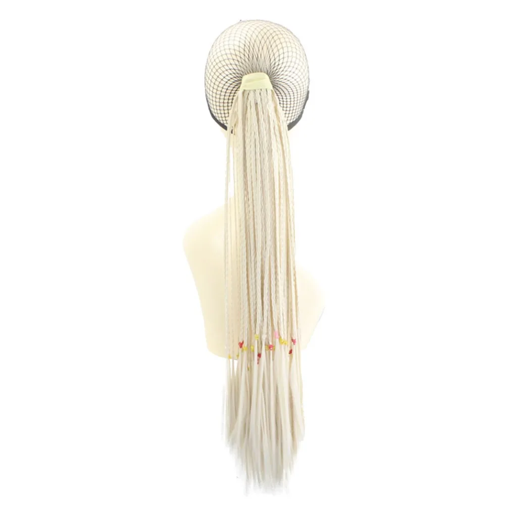 JOY&BEAUTY Long Straight Braids Hair Pieces 24 inch Black Gold Brown 29 Color Clip In Ponytail Hairpieces Fake Hair