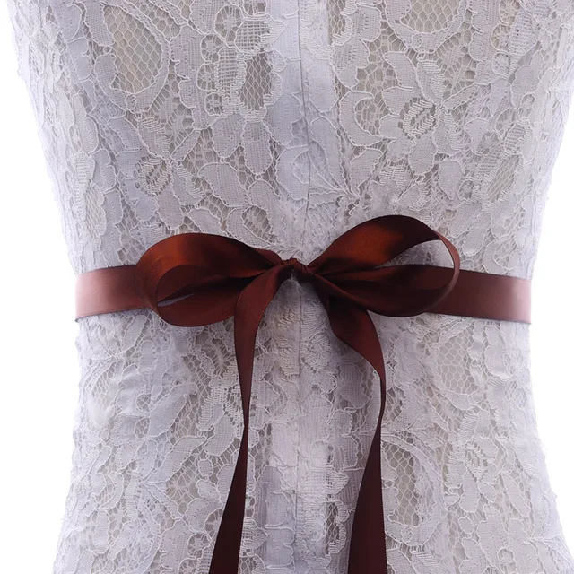 MissRDress Daimond Wedding Belt Crystal Flower Bridal Sash Silver Rhinestones Wedding Sash For Bridal Bridesmaid Dresses JK843 brown