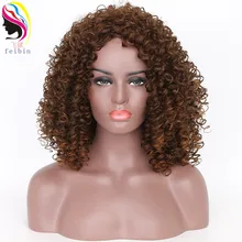 Feibin Kanekalon African Wigs for Women Black Brown Kinky Curly Ombre Blonde Nature Black Synthetic Afro Wigs 12-14inches Feibin Kanekalon African Wigs for Women Black Brown Kinky Curly Ombre Blonde Nature Black Synthetic Afro Wigs 12-14inches