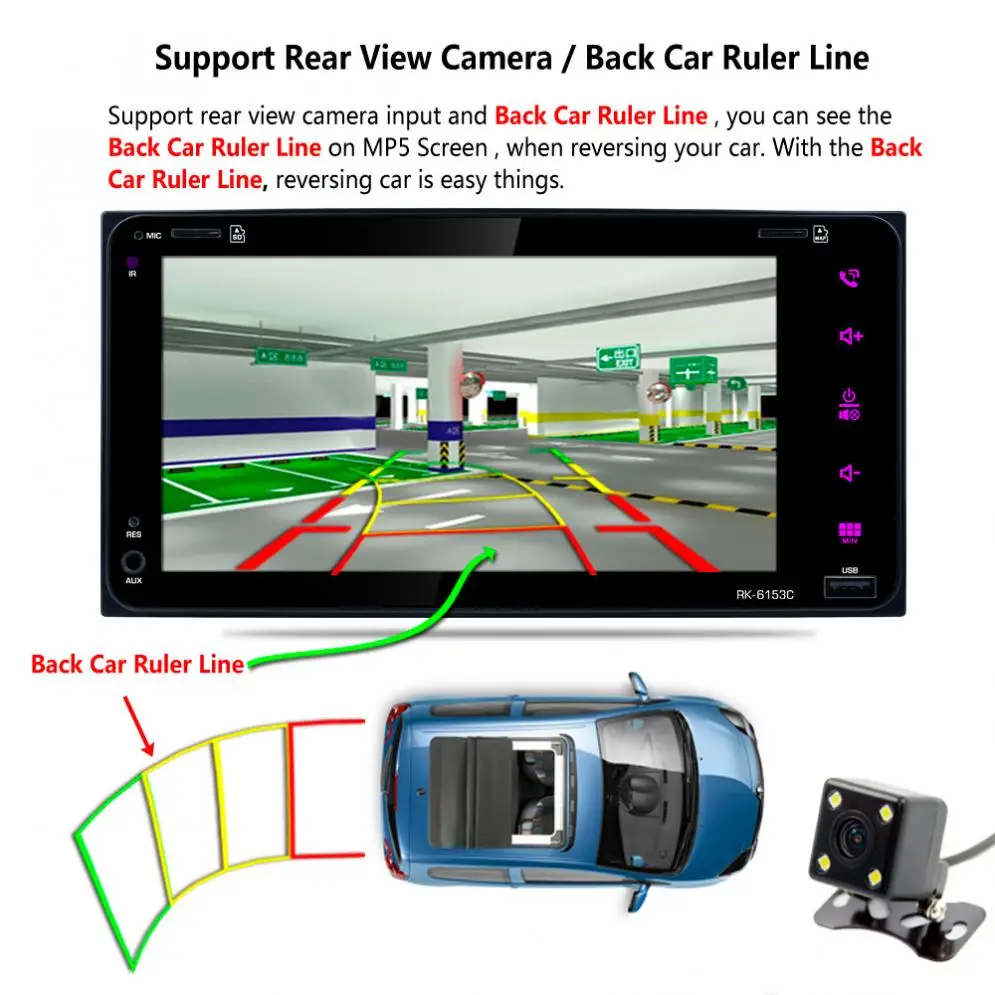Perfect 7 Inch RDS Android 6.0 Bluetooth Car Radio Stereo Player Digital Touch Screen GPS Navigation Support Mirror Link with Camera 16
