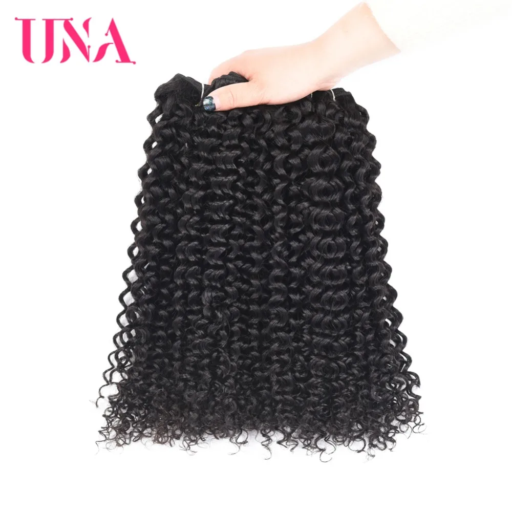 

UNA HUMAN HAIR Peruvian Hair 3 Bundles Deal Curly Human Hair Bundles Non-Remy Hair Extension Color #1 #1B #2 #4