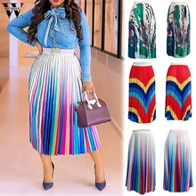 Womail юбки женские летние модные Boho эластичные талии граффити плиссированные юбки с принтом kawaii тонкие повседневные Длинная пляжная юбка J66