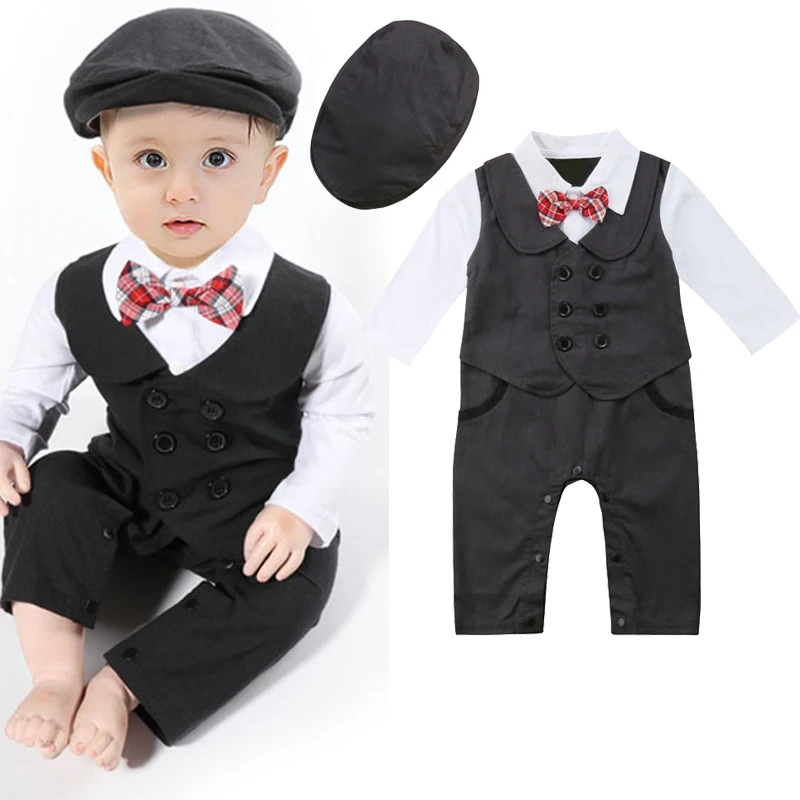 Модный Рабочий Комбинезон джентльмена для новорожденных мальчиков одежда белого цвета с длинными рукавами для маленьких мальчиков реквизит для фотосъемки