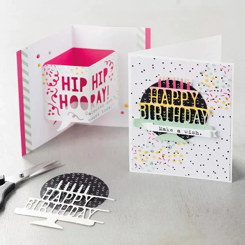 

Foldable birthday Metal Cutting Rectangle Frame Mold Cut Dies For DIY Scrapbooking Photo Album Embossing Stencils Paper Cards