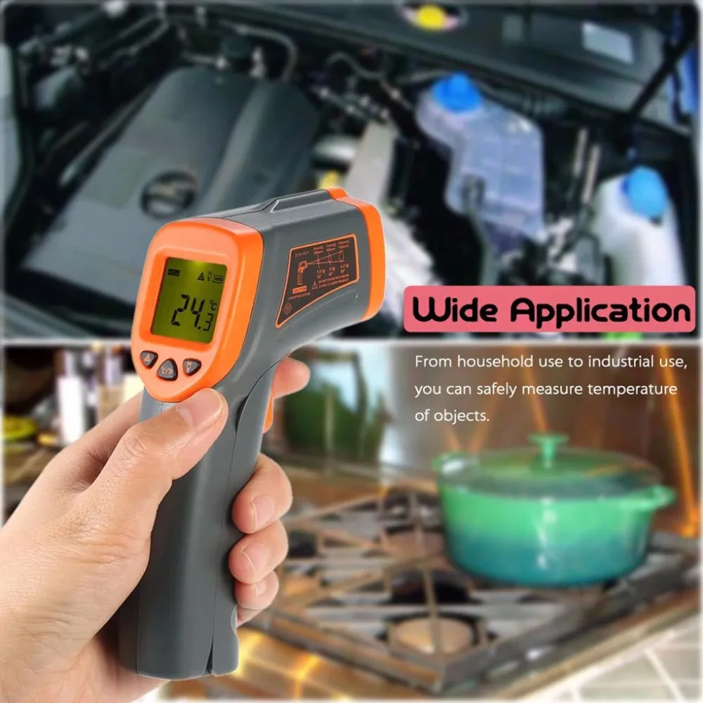 32-380 Thermometer Mini Degree Handheld Infrared Digital Thermometer LCD IR Industrial Pyrometer Contactless Temperature Meter