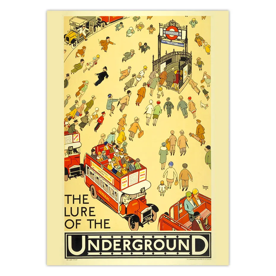 The Lure of the Underground London Travel Vintage PosterAbsinthe Robette алкоголь мы можем сделать это еду не