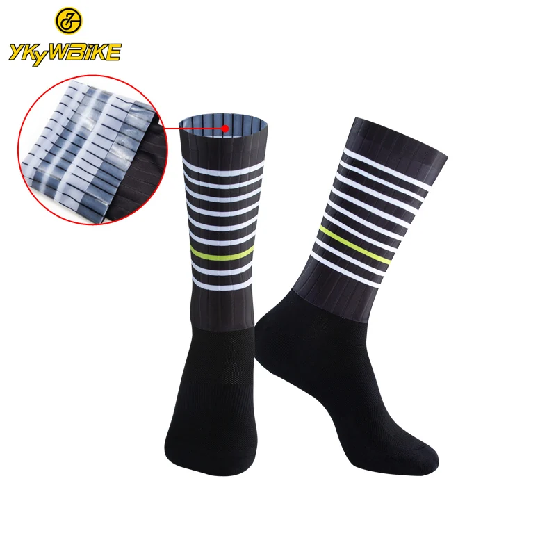 YKYWBIKE, профессиональные носки для велоспорта, Мужские дышащие нескользящие носки для бега, футбола, спорта на открытом воздухе - Цвет: Line