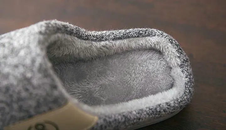 Men's Comfort Knitted Cotton Fabric  With Soft Fleece Indoor Stitching Rubber Sole Men Solid Slipper (10)
