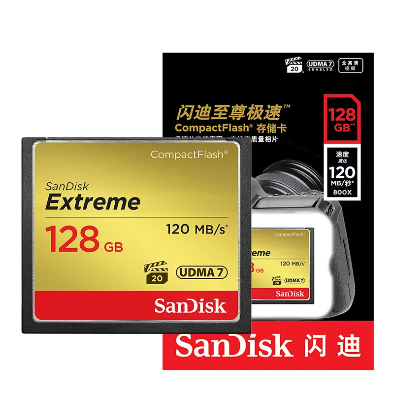 Карта памяти sandisk Extreme Pro Compact Flash CF 128 Гб 64 ГБ 32 ГБ 32 ГБ 160 МБ/с./с 1067X поддержка 4K Full HD видео SLR Camare