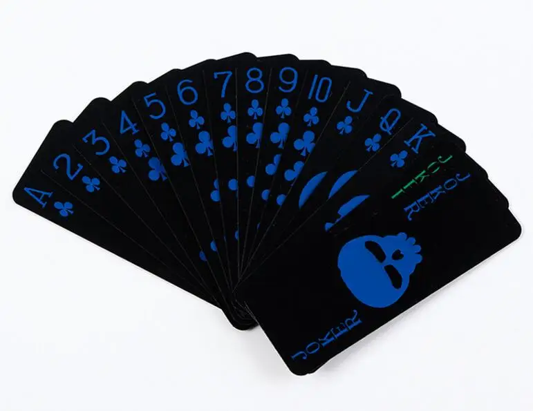 Playing Cards Plastic Playing Cards Black Luminous Fluorescent Poker Cards Skull Playing Card Glow In The Dark Bar Party KTV Night Luminous Special Poker GYH