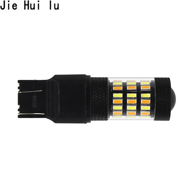 2 шт. 1157 3157 7443 4014 60 SMD Янтарный/белый 60LED 12В 600лм 3 6 Вт светильник с поворотным