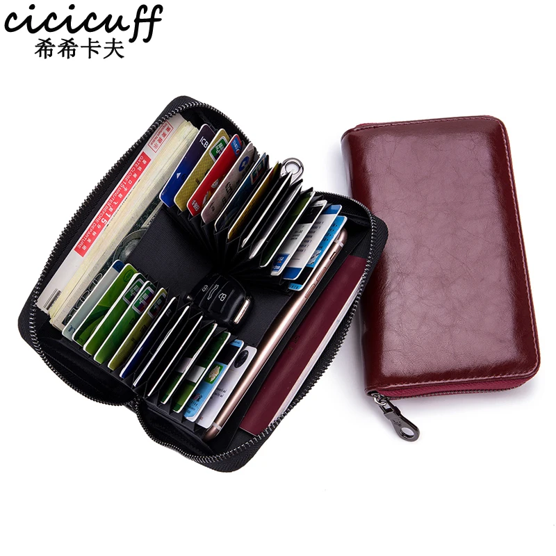 

CICICUFF Genuine Leather Women Wallets Female Long Zipper Women's Purses Large Capacity Card Holder Wallet Ladies Coin Purse