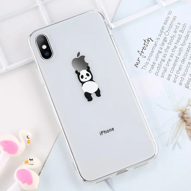 AC4202 Прозрачный чехол USLION с рисунком для iPhone XR, XS, X, Xs, Max, 8, 7, 6, 6S Plus, 5, 5S, SE, забавный Жираф, динозавр, задняя крышка, ТПУ, мягкий чехол s - Цвет: AC4202