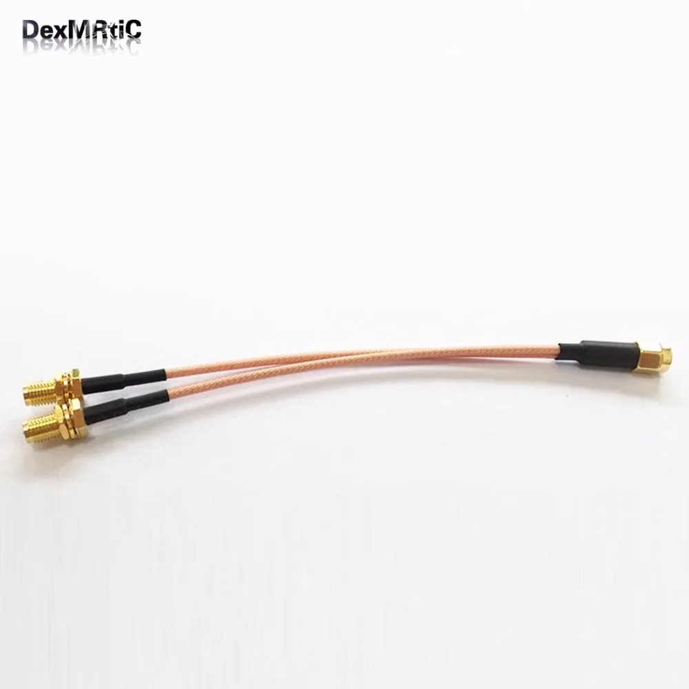 

SMA male to 2X RP-SMA female (male pin) Y type Splitter Combiner Pigtail cable RG316 15CM 6"