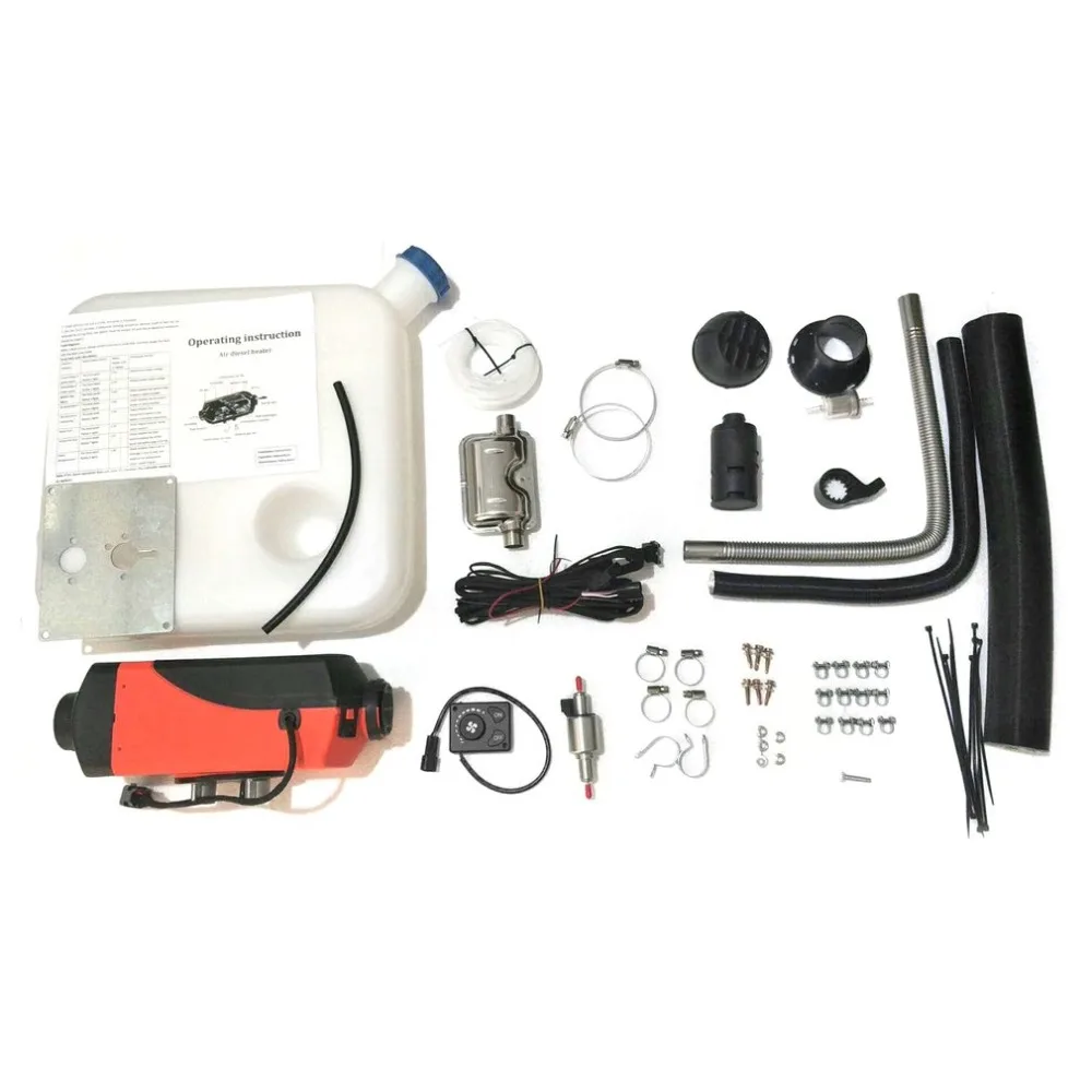 

New12V 2KW Knob Switch Parking Diesel Air Heater Single-hole Switch with Muffler Universal For Tank Vent Duct Thermostat Caravan