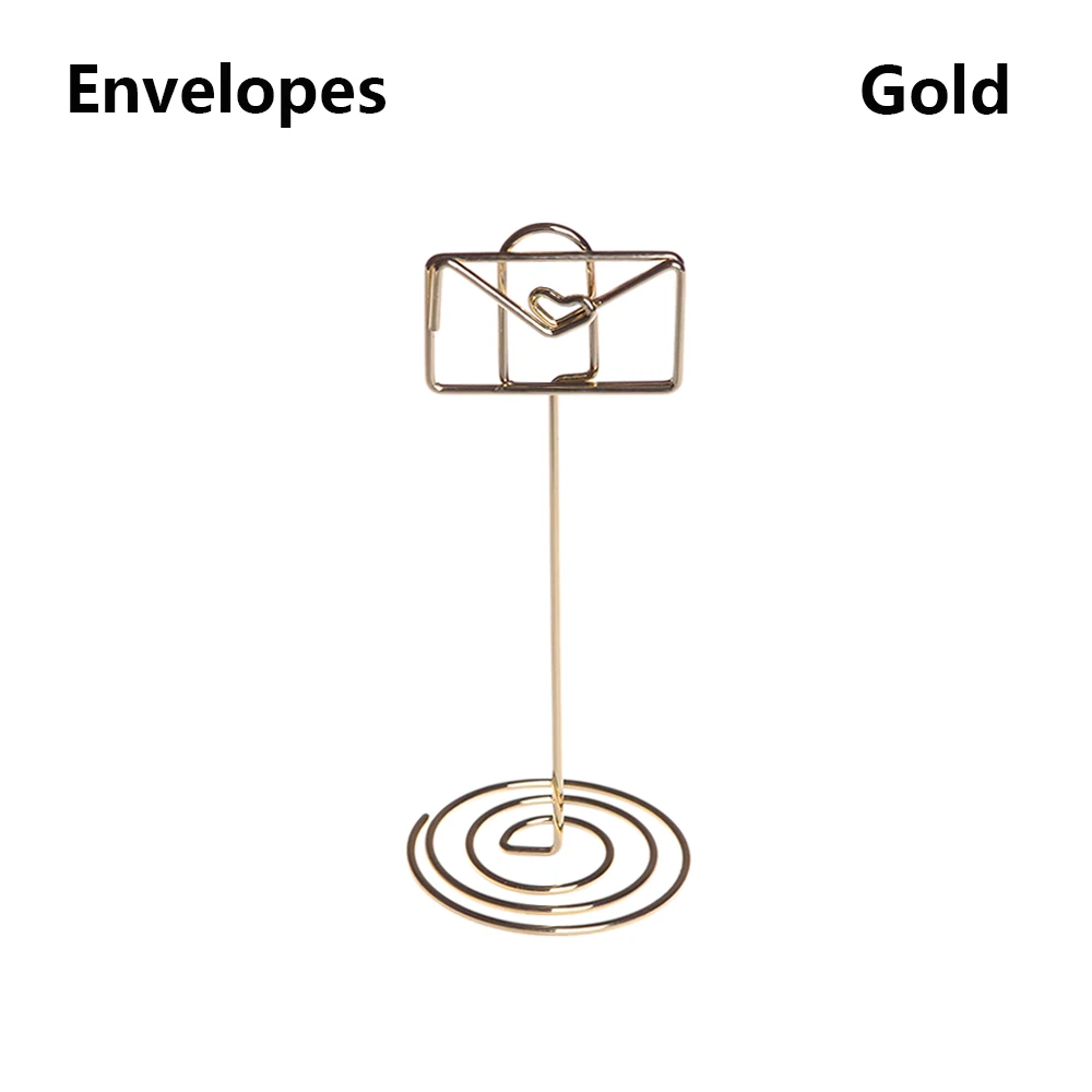 Модный держатель для карт с романтическим фламинго, зажим для заметок, подставка, украшение для рабочего стола, зажимы для фотографий, свадебные принадлежности - Цвет: envelopes  gold
