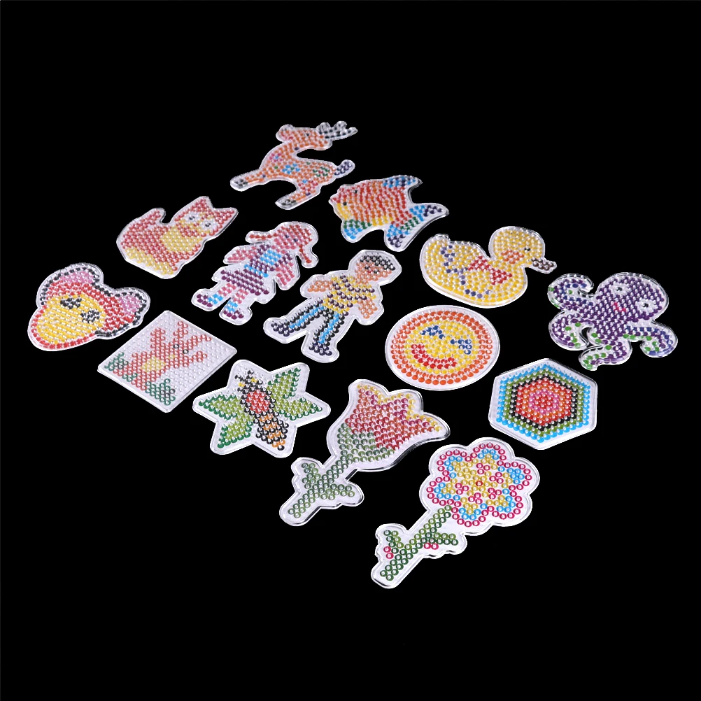 

Puzzle Pegboards Patterns with colored paper For 5mm Hama Perler Beads DIY Kids Craft Plastic Stencil child fuse bead Toys 1 pc