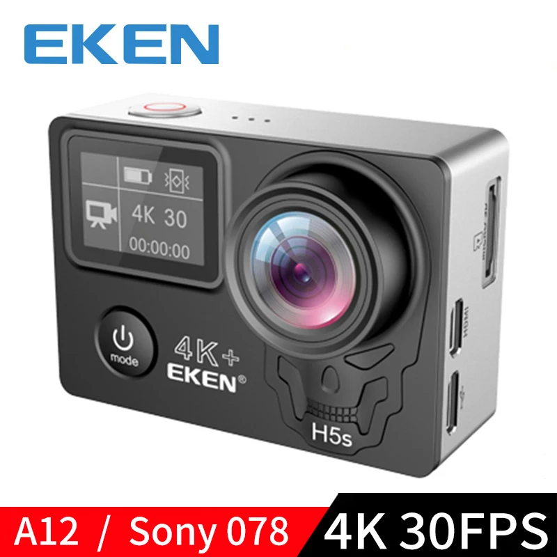 

EKEN H5S Plus Ultra HD Action Camera Touch Screen Ambarella A12 EIS 4k/30fps 720p/200fps 30M waterproof go Helmet pro sport cam