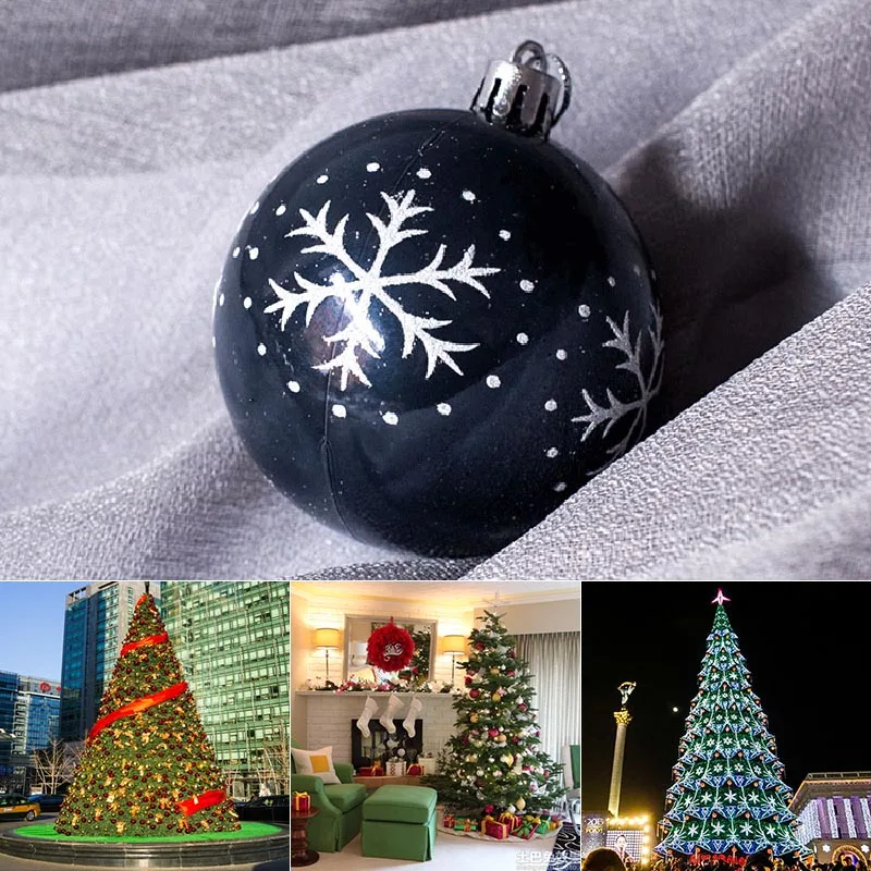 

HOT 6 Pcs Snowflake Painted Balls Christmas Tree Ornaments Gift Plastic Ball Hanging Holiday Party Decor NDS66
