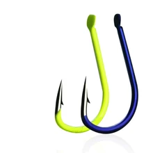 200 шт./лот высокоуглеродистой Сталь Рыбалка крючок Колючая крюк яркий Цвет синий желтый 3#-12# косой Sharp молния River Рыбалка аксессуар