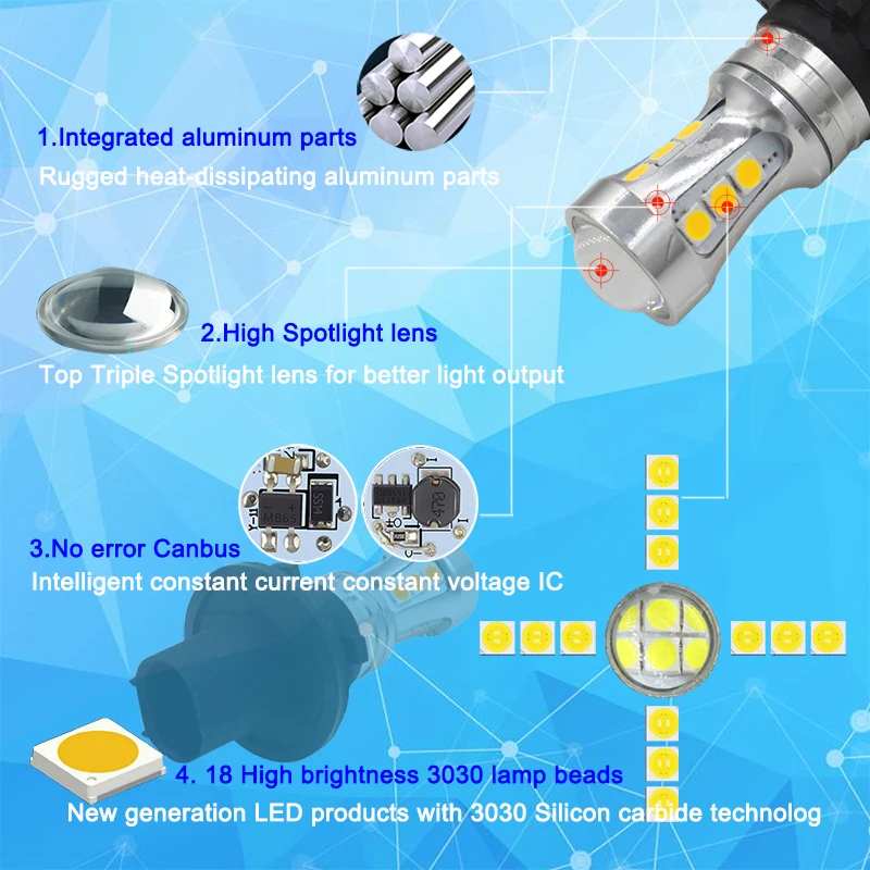 6000K белый CANbus PH24WY светодиодный фонарь заднего хода для Chevrolet Camaro Cadillac SRX Ford aurus GMC Acadia и т. Д., 2 шт