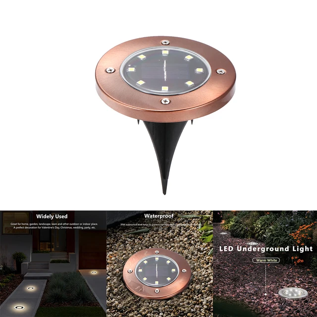 Underground Light 8 Led Solar Buried Under Ground Lamp Underground Light 8 Led Solar Buried Under Ground Lamp Outdoor Path Way Garden Lawn Yard Lighting