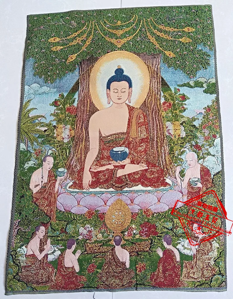 36 дюймов тибетская шелковая вышивка Nepal bodhi дерево учит Будда тангка Thangka картины