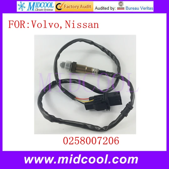 Кислородный Сенсор O2 Сенсор OEM 0258007206 для Volvo Nissan