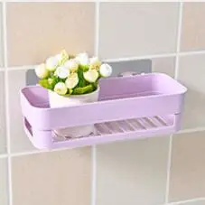 Настенная полка для ванной стойки клейкая полка для туалета кухня ванная комната ящик для мелочей душевой поднос аксессуары - Цвет: purple