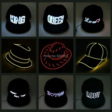 Модная бейсбольная кепка EL Wire s Gorras со светодиодной подсветкой, хип-хоп кепка на лето и весну, светильник, светящаяся Кепка для мужчин и женщин