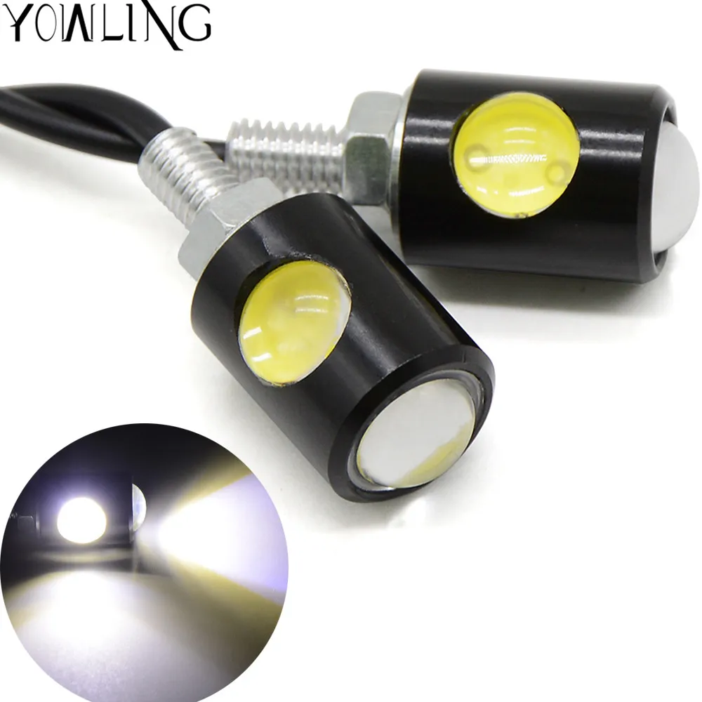 

2Pcs Flashing Motorcycle LED Turn Signal Light White light 12 Led Indicator Circular Hollow Blinker Lamp License Plate Light