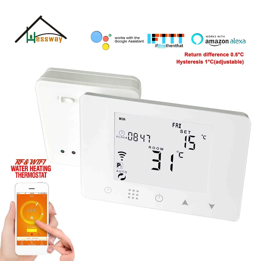 Беспроводной термостат для газового бойлера HESSWAY TUYA с Wi Fi и RF сухого