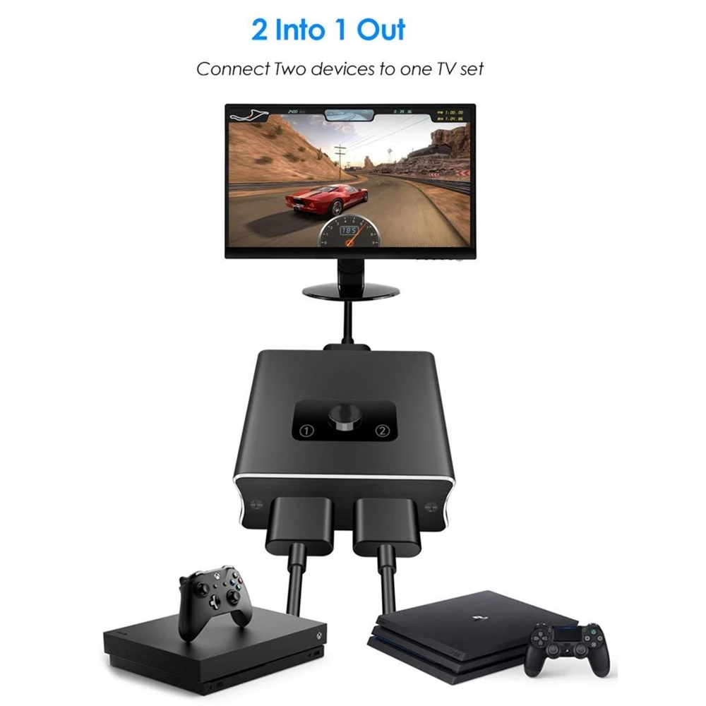 2020 1x2 HDMI двунаправленный коммутатор Поддержка 2 0 HDCP UHD 4K 2x1 переключатель HUB Box для