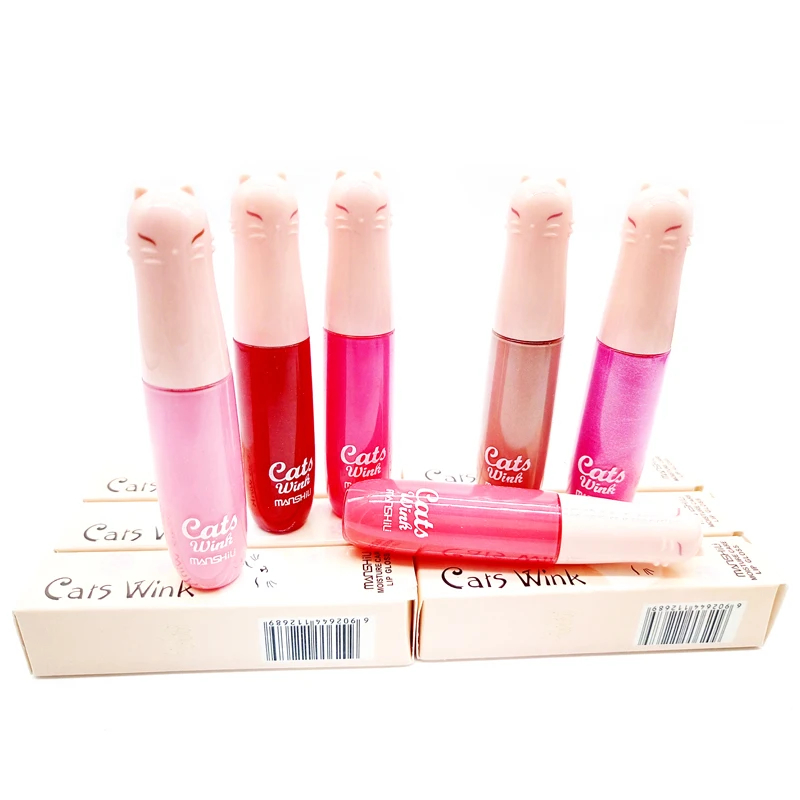 

Nude Moisture Nutritious Lip Gloss Cats Wink Shiny Matte Liquid Lipstick Long Lasting Vitamin E Nourish Lip Gloss Brand MANSHILI