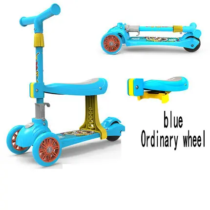Дети Детский самокат дети 5в1 ПУ 3 колеса мигающий качели автомобиль подъемный 2-15 лет коляска езды на велосипеде автомобиль открытый игрушки