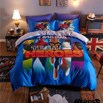 

Disney Team Heroes Avengers Duvet Comforter Covers Pillowcases for Boys Kids Bedroom Decor Twin Single Queen Size