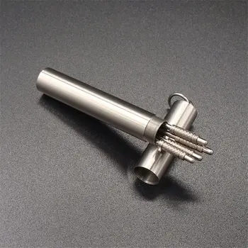 

Portable Rustproof Stand For Toothpick Waterproof Stainless Steel Pill Case Outdoor Pocket Travel Seal Storage Holder Case