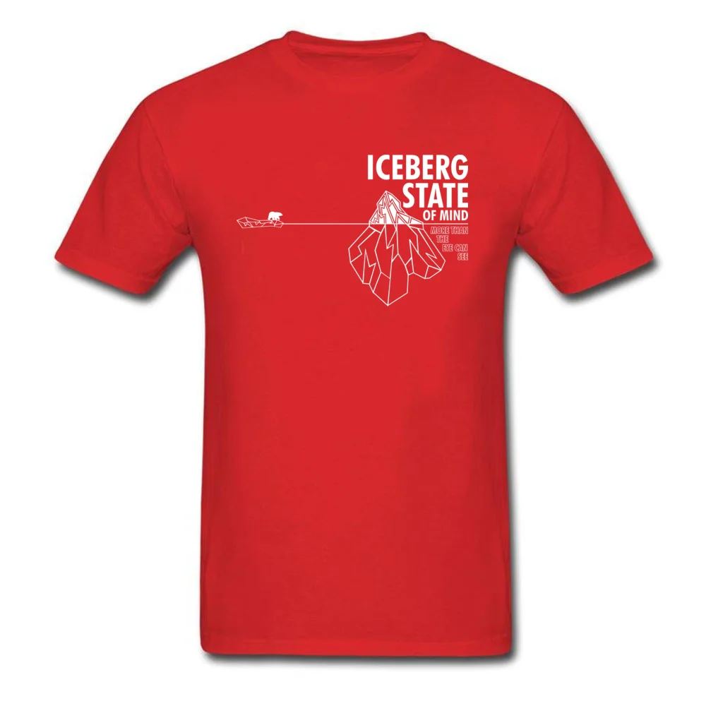 ICEBERG STATE Cute Short Sleeve Summer T-shirts Pure Cotton Crewneck Men Tops Shirt Print Tops & Tees ostern Day ICEBERG STATE red