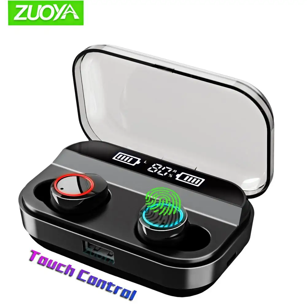

ZUOYA touch control IPX7 Waterproof TWS Bluetooth 5.0 Earphone Wireless Sports Earphones Earbuds Handsfree Auto Pairing Stereo