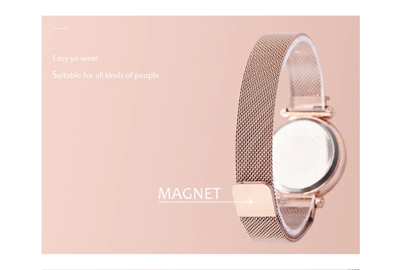 Лидирующий бренд роскошные часы женские bayan kol saati Магнит пряжка звездное небо кварцевые часы для женщин розовое золото сетка женские наручные часы