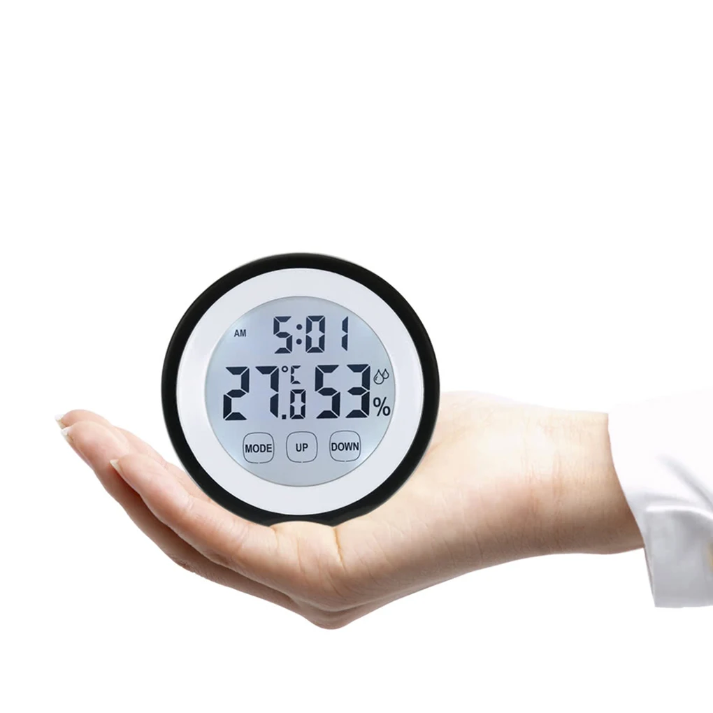 

Digital LCD Display Indoor Thermometer Hygrometer Round Wireless Electronic Temperature Humidity Meter weather station Tester