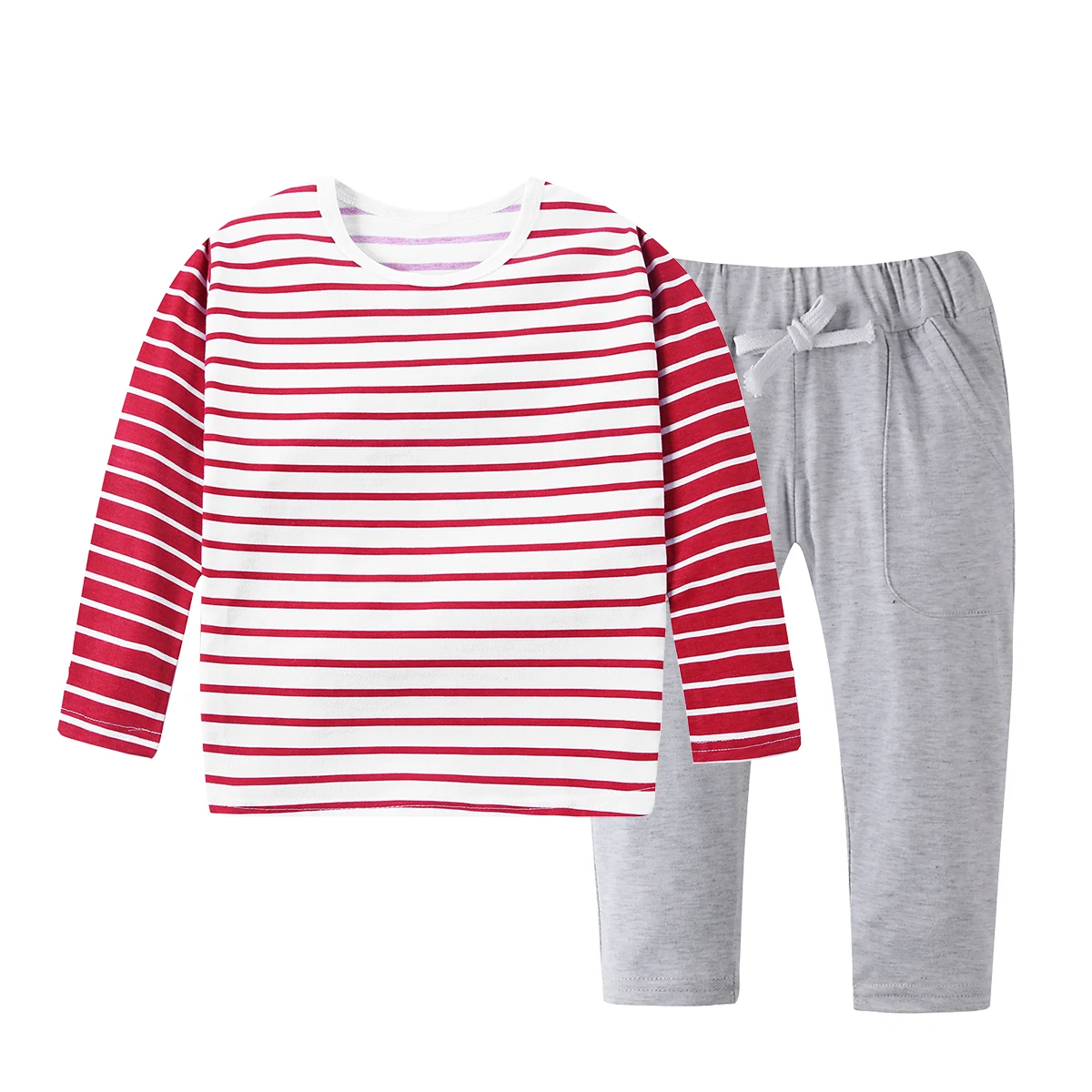 

2PCS Toddler Kids Baby Boys Girls Tops Stripes T-shirt Pants Outfits Clothes 2-7Y