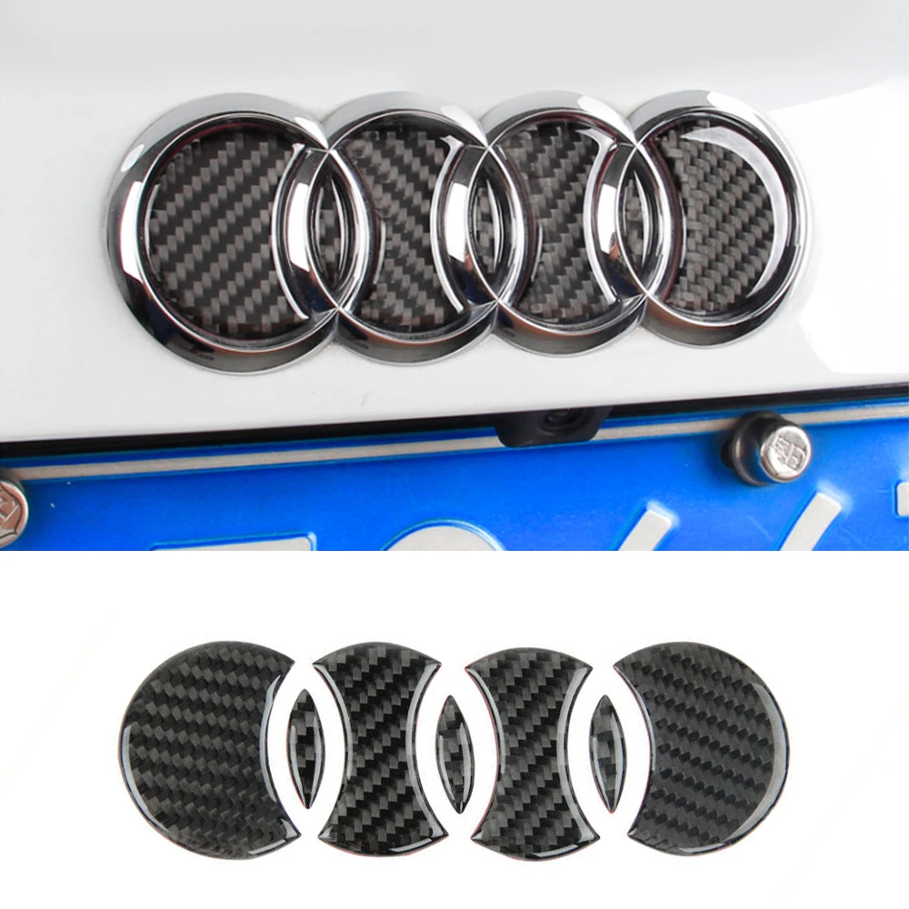 

Carbon Fiber Logo Rear Trunk Badge Emblem Decal Sticker Replacement for Audi Car Logo Decal Car Tail Label Vehicle