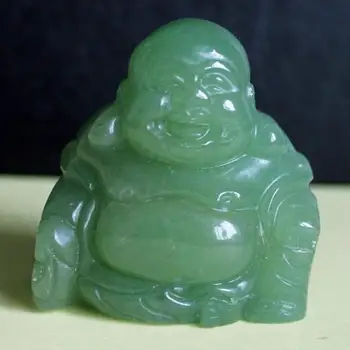 

free shipping 2.5inch Chinese Maitreya Laughing Buddha Hand-carved Aventurine Staute Figurine