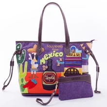 Mexican Handbags And Get Free Shipping On Aliexpress Sj New Women Canvas Shoulder Bags Female Handbags Totes Braccialini Brand Style Handicraft Design Art Cartoon