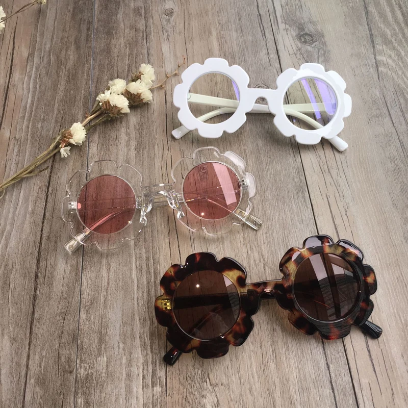 Новинка; летние пляжные солнцезащитные очки для маленьких девочек; детская верхняя одежда; солнцезащитные очки с подсолнухом; подарок для детей; UV400