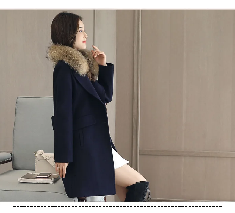 Офисные женские тонкие длинные пальто, зимнее шерстяное пальто на одной пуговице и куртка с отложным воротником, женские пальто