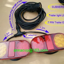 Светодиодный фонарь для прицепа, фонарь, водонепроницаемый, погружной, 12 В, запчасти для прицепа, только со стороны прицепа