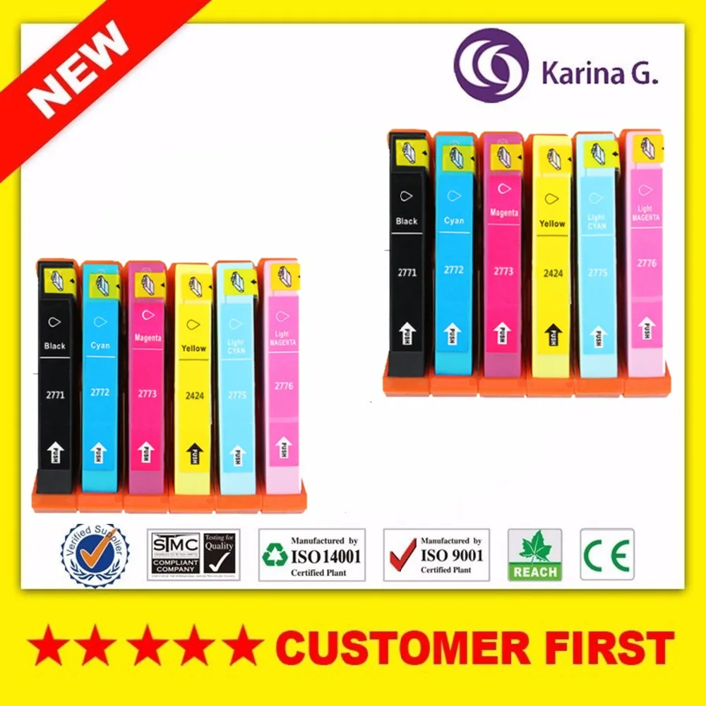 

2sets Compatible Ink Cartridge for epson T2771 T277 XL For Epson Expression Photo XP-850 XP-950 XP-750 XP-760 XP-860 XP-960