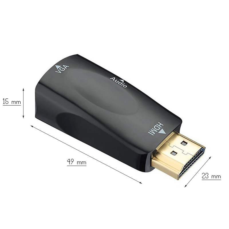 HDMI الذكور إلى VGA 15 دبوس شاحن أنثي الصوت محول الكابل FHD 1080 P 720 P 480 P للكمبيوتر محمول التلفزيون مربع شاشة عرض كمبيوتر العارض